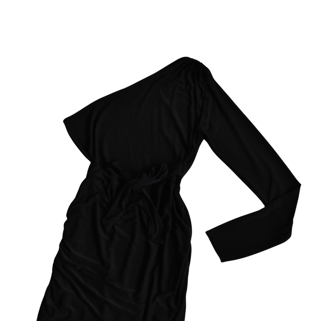 Vestido negro one shoulder