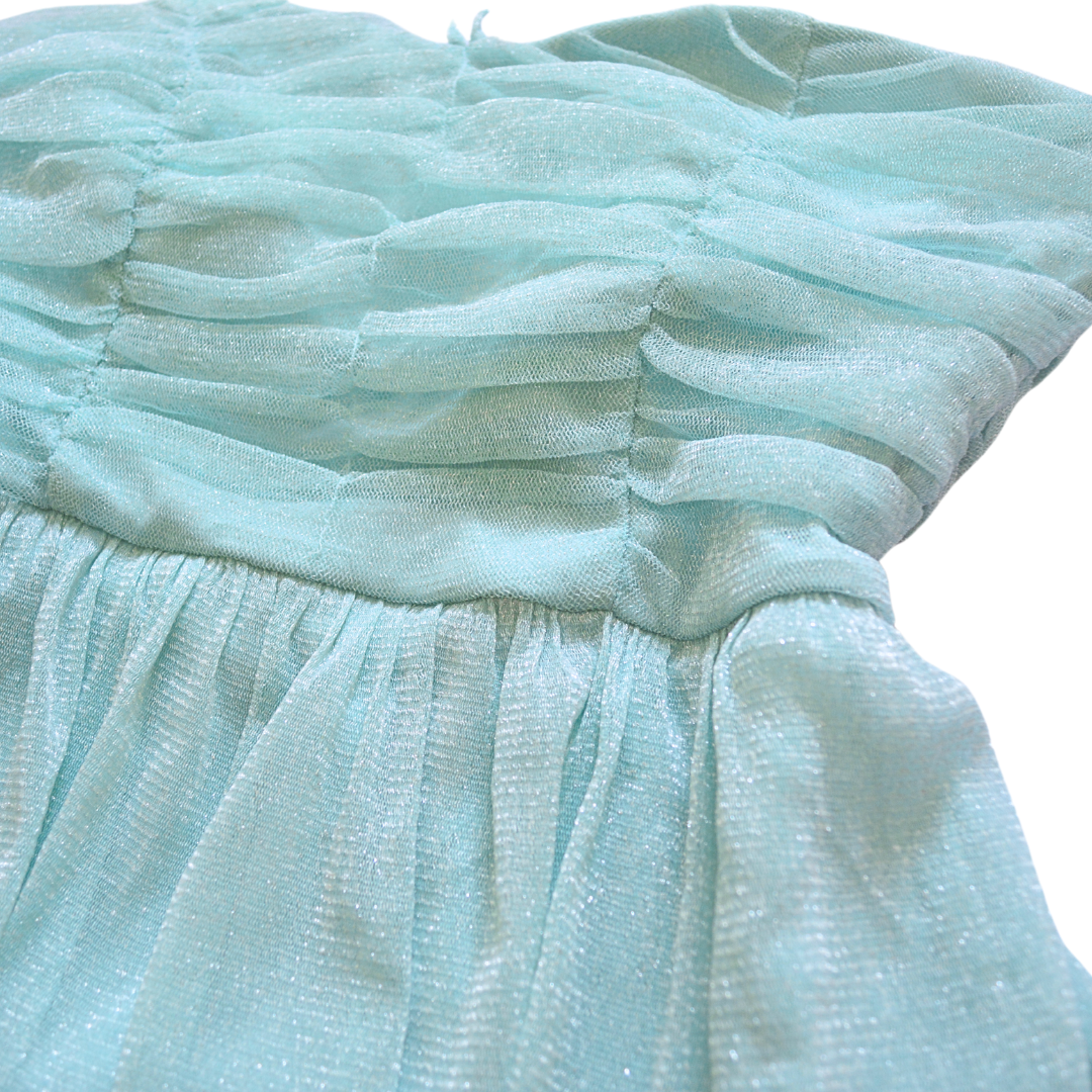 Vestido azul aqua de glitter