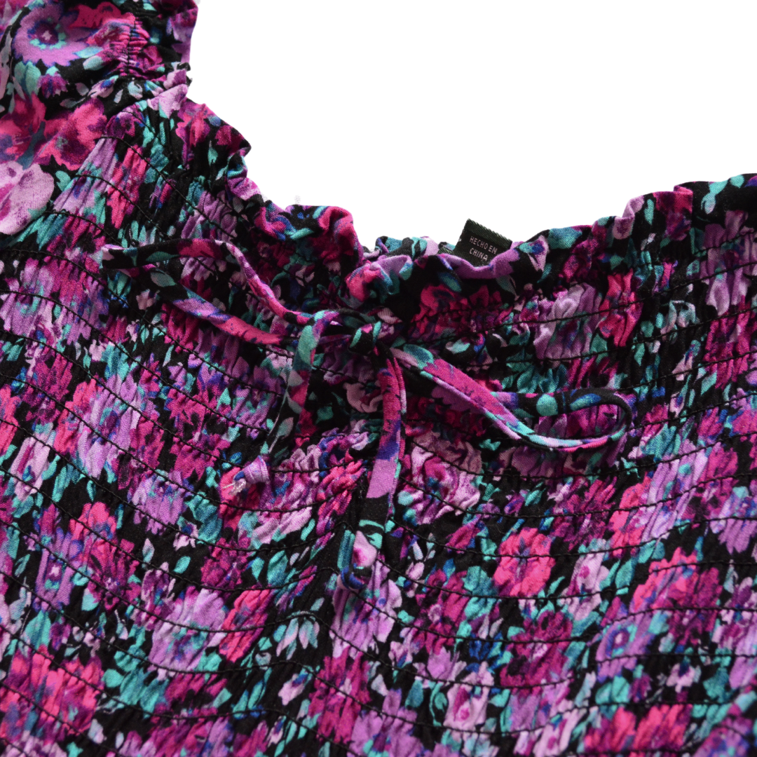 Vestido de flores morado