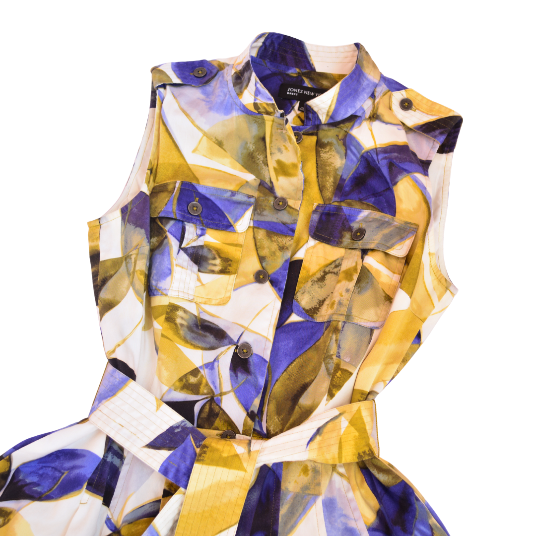 Vestido midi print abstracto