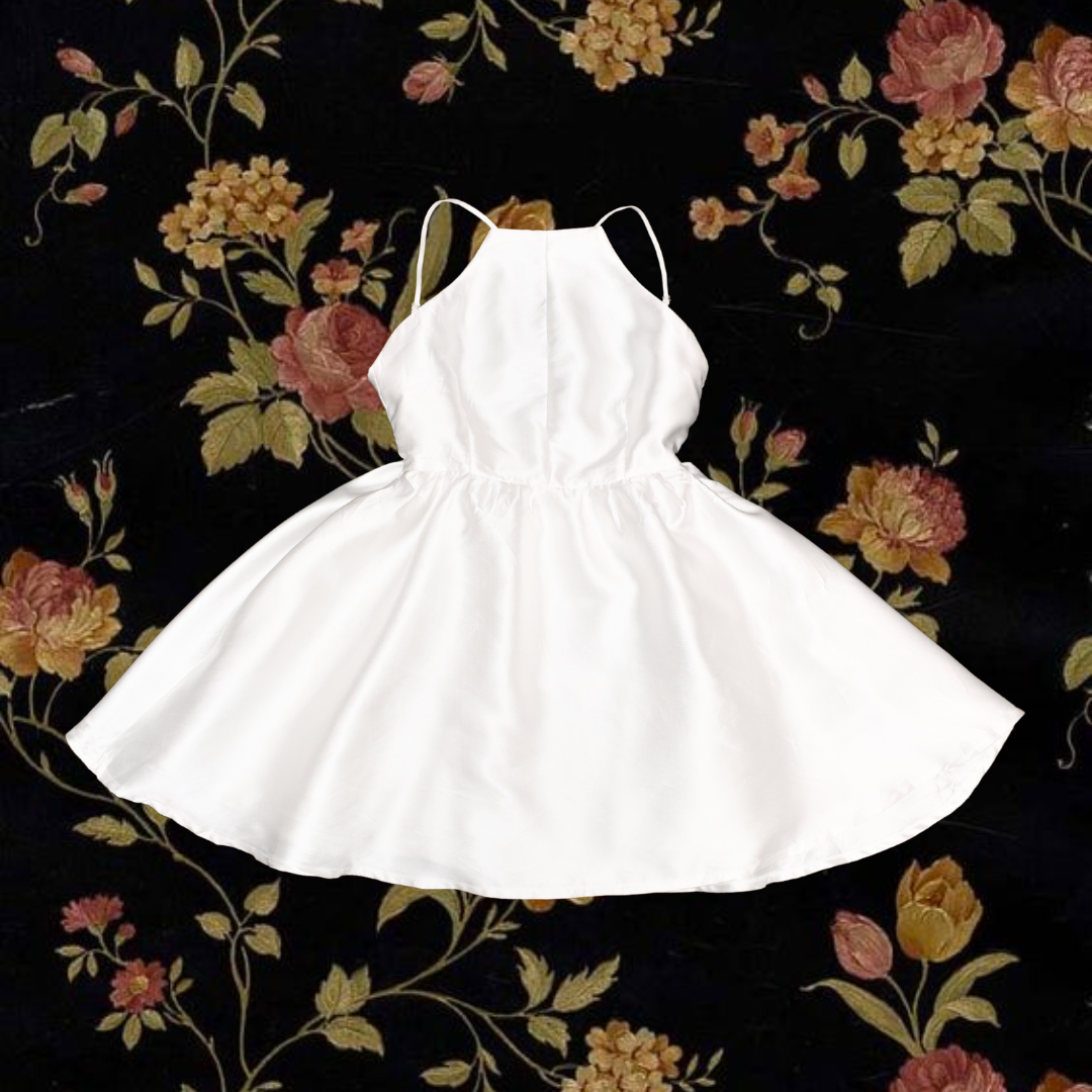 Vestido blanco satinado