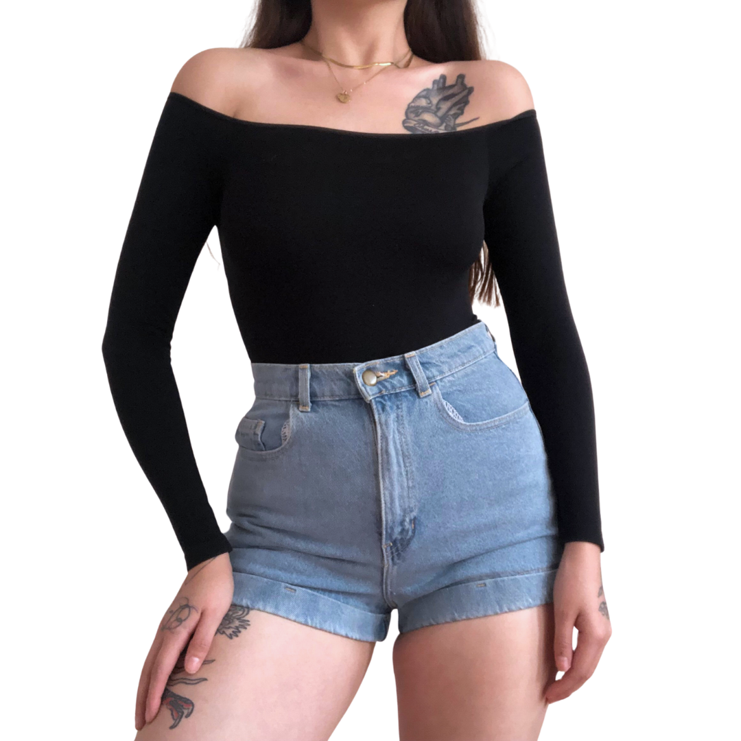Bodysuit negro offshoulder