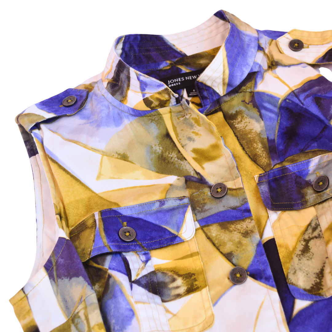 Vestido midi print abstracto