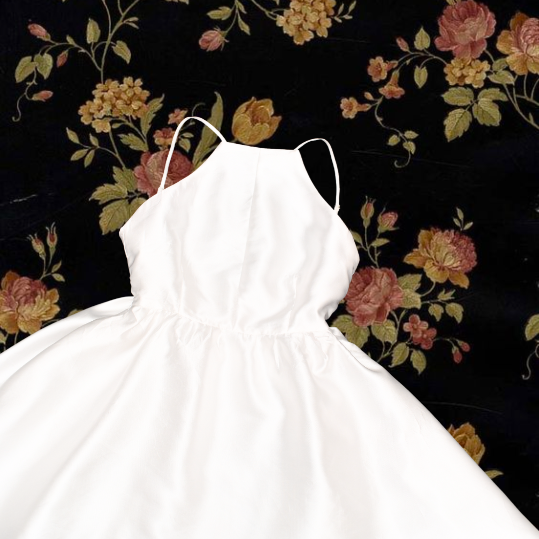Vestido blanco satinado