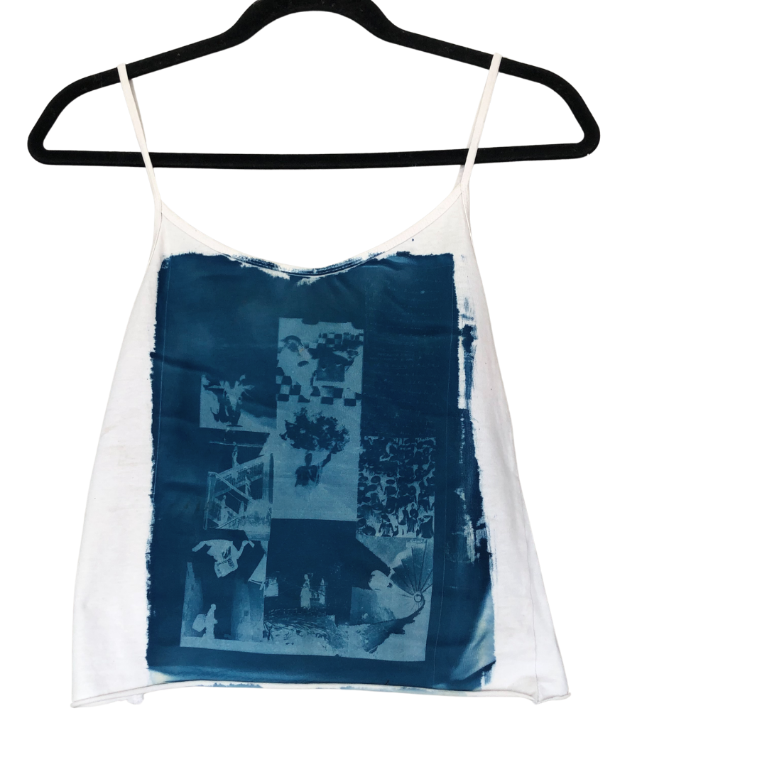 Blusa impresión cianotipia