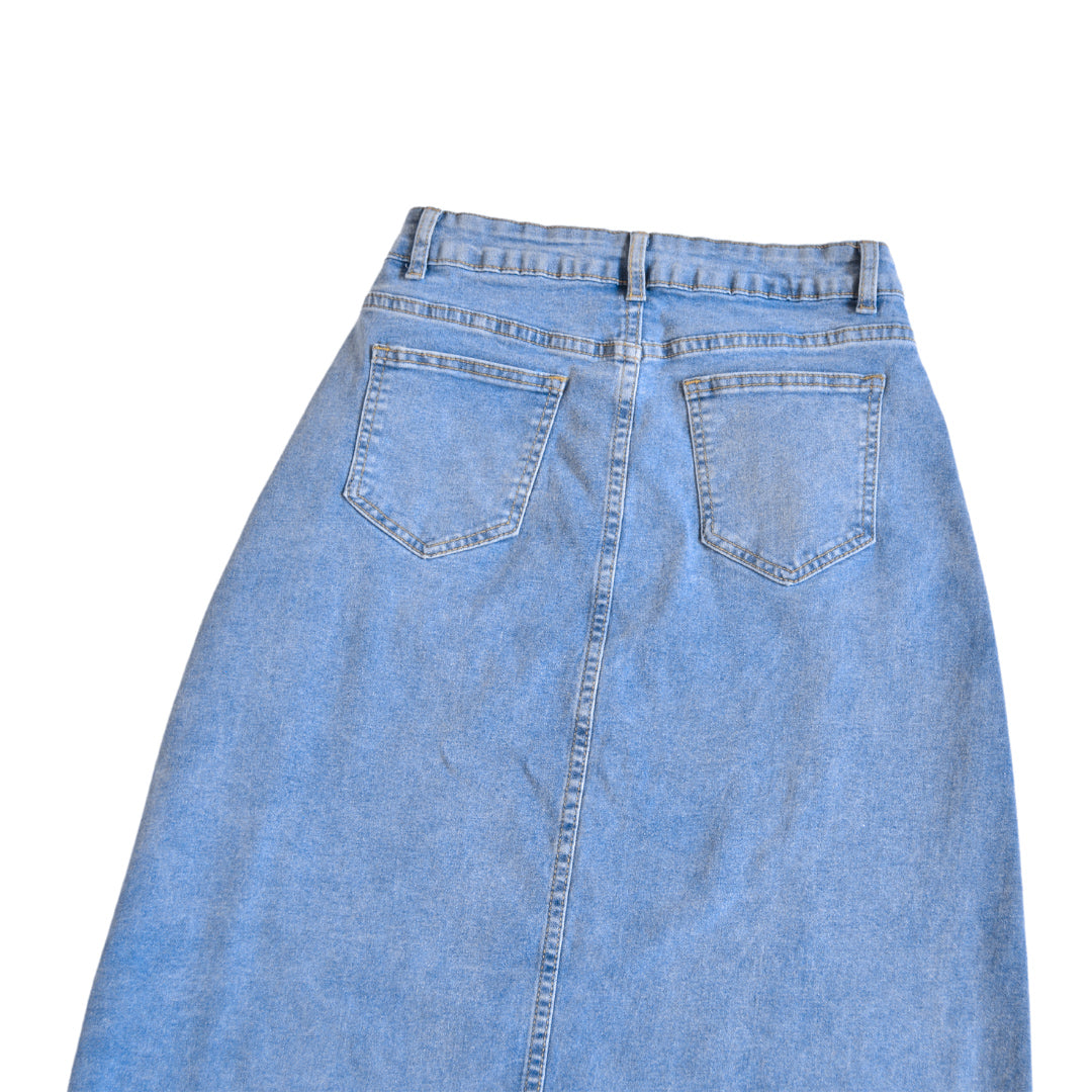 Falda denim larga
