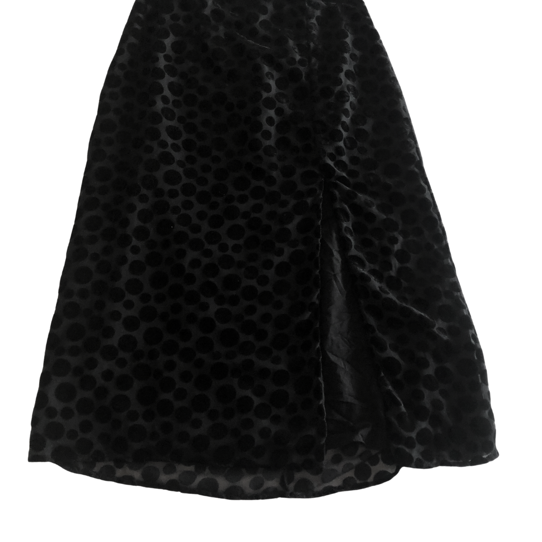 Falda negra velvet polka dots