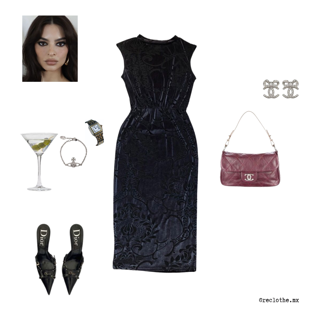 Vestido velvet texturizado