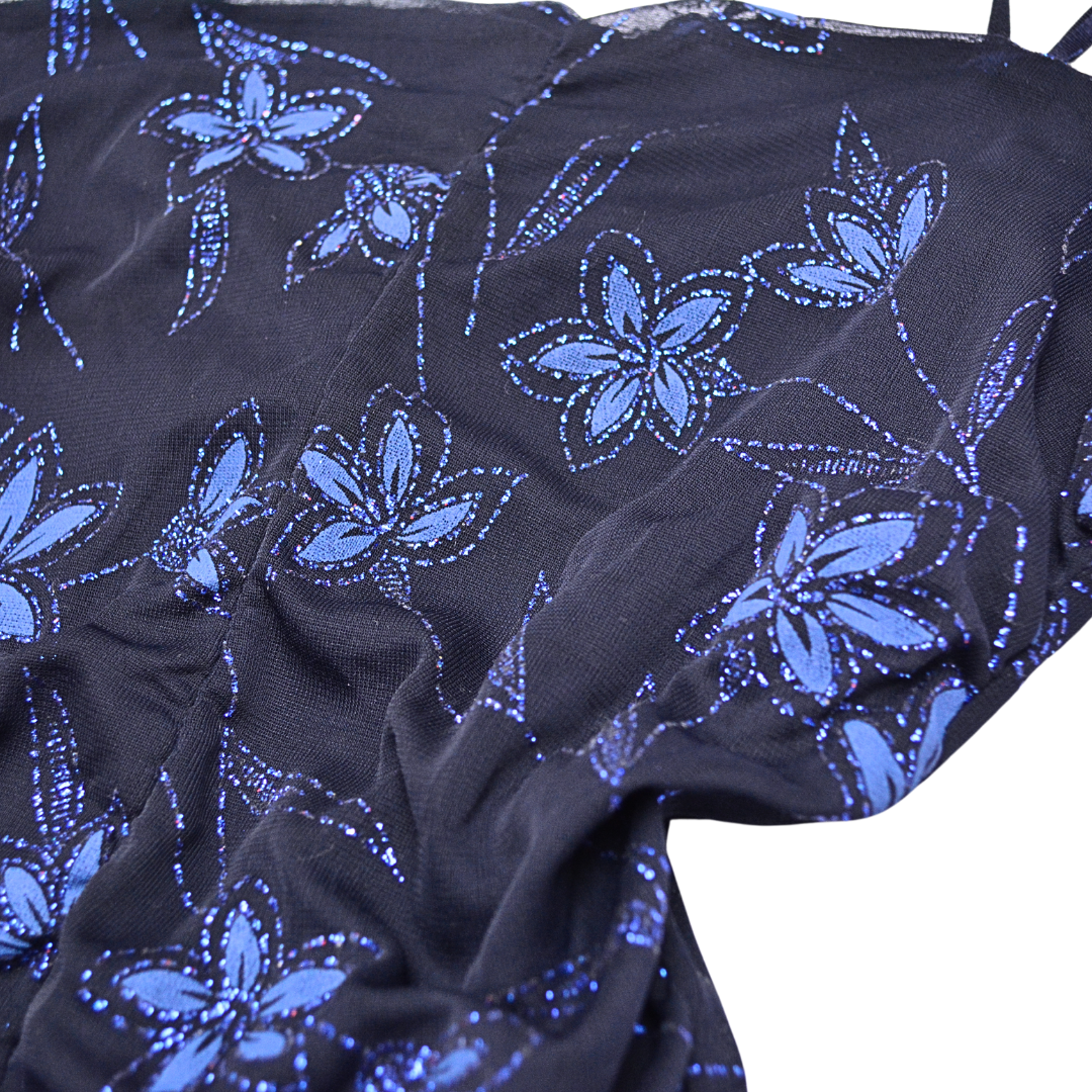 Blusa mesh con glitter floral