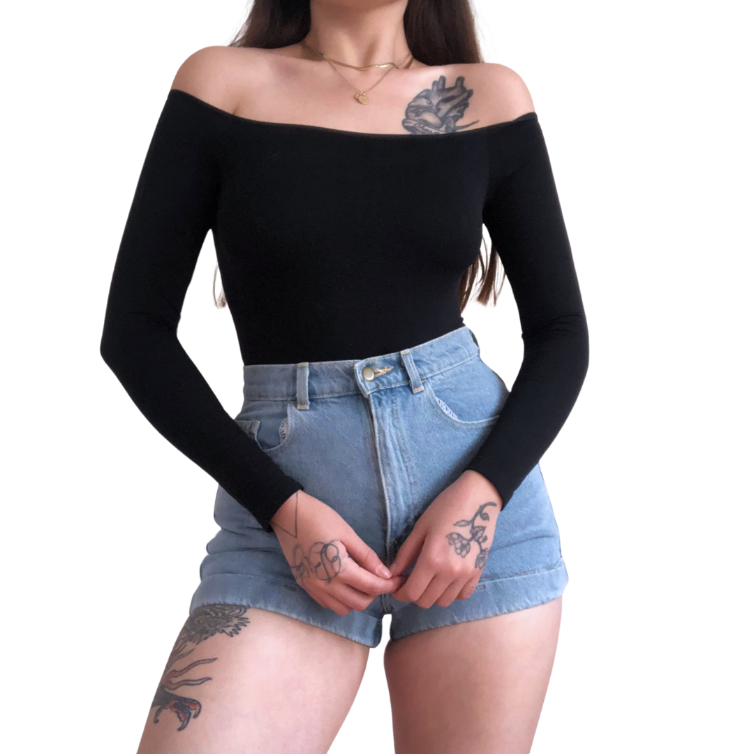 Bodysuit negro offshoulder
