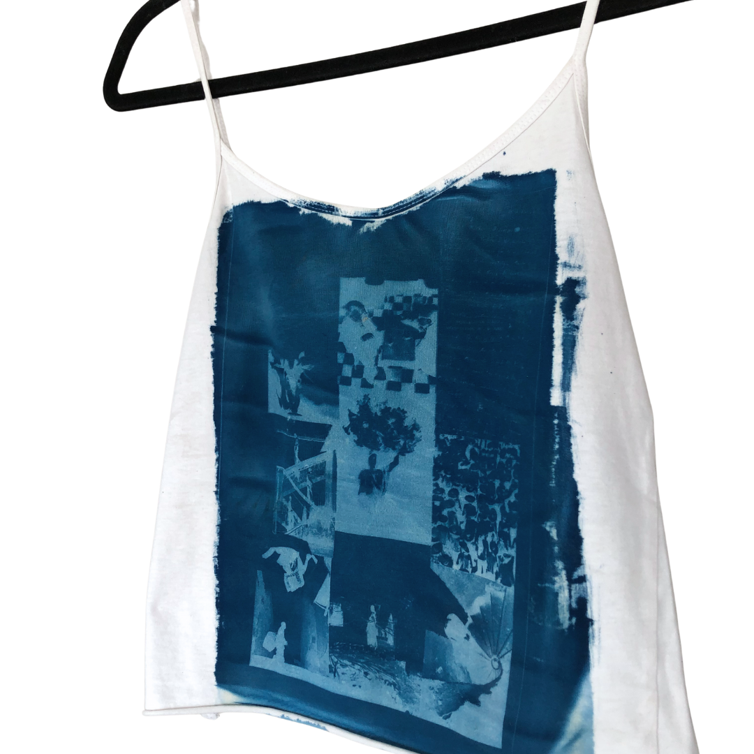 Blusa impresión cianotipia