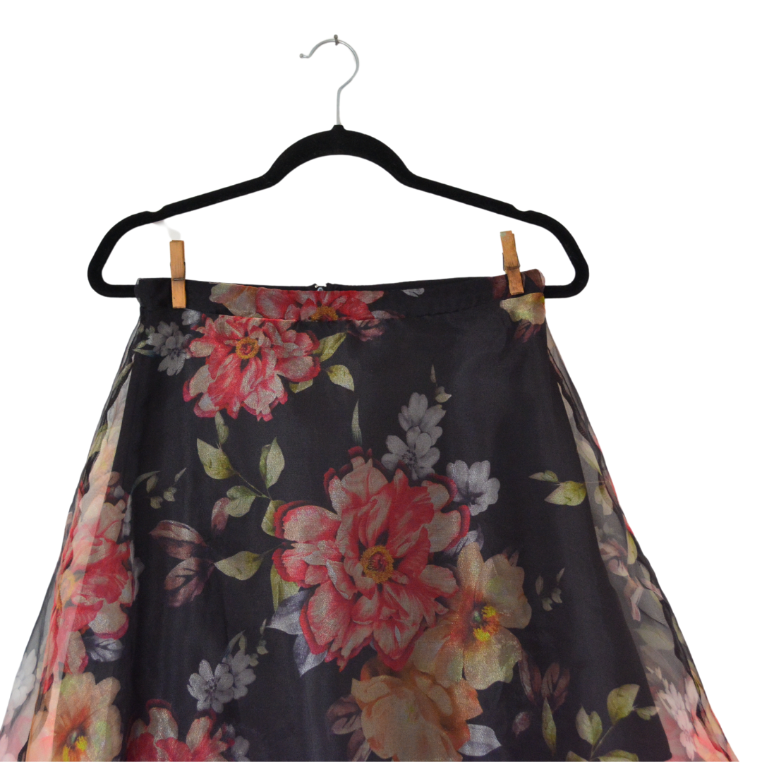 Falda floral de chiffon