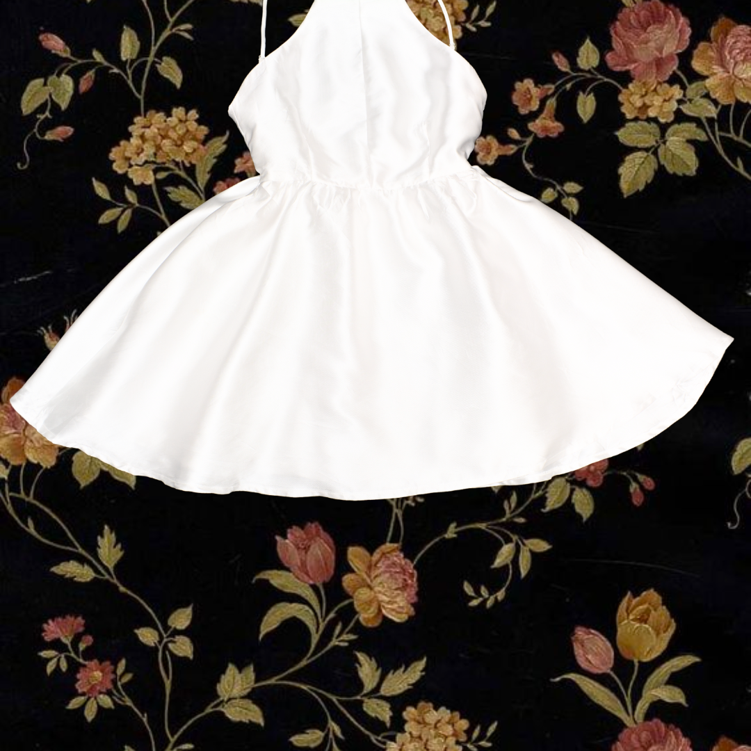 Vestido blanco satinado