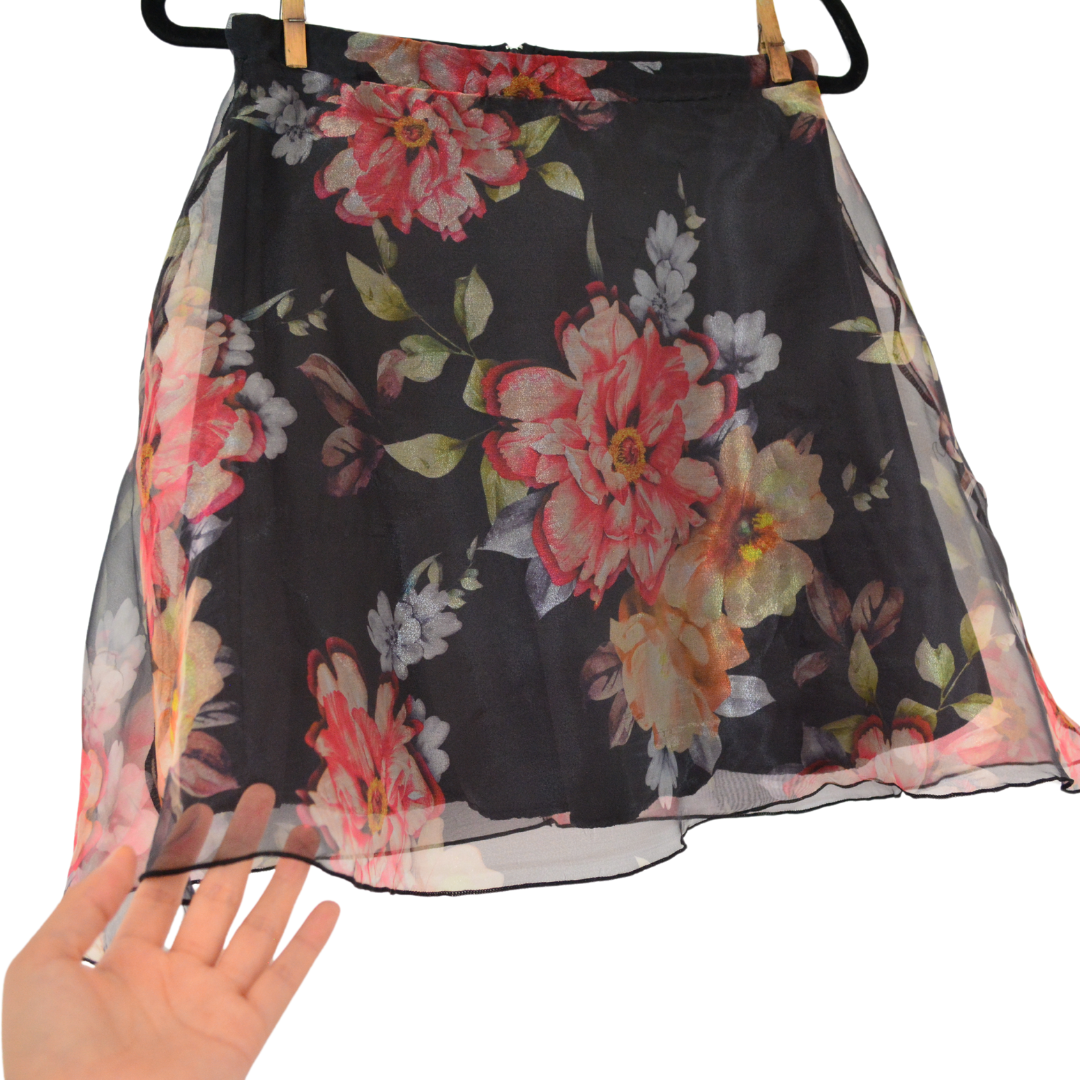 Falda floral de chiffon