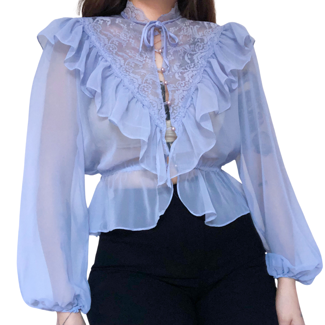 Blusa azul cielo de gasa