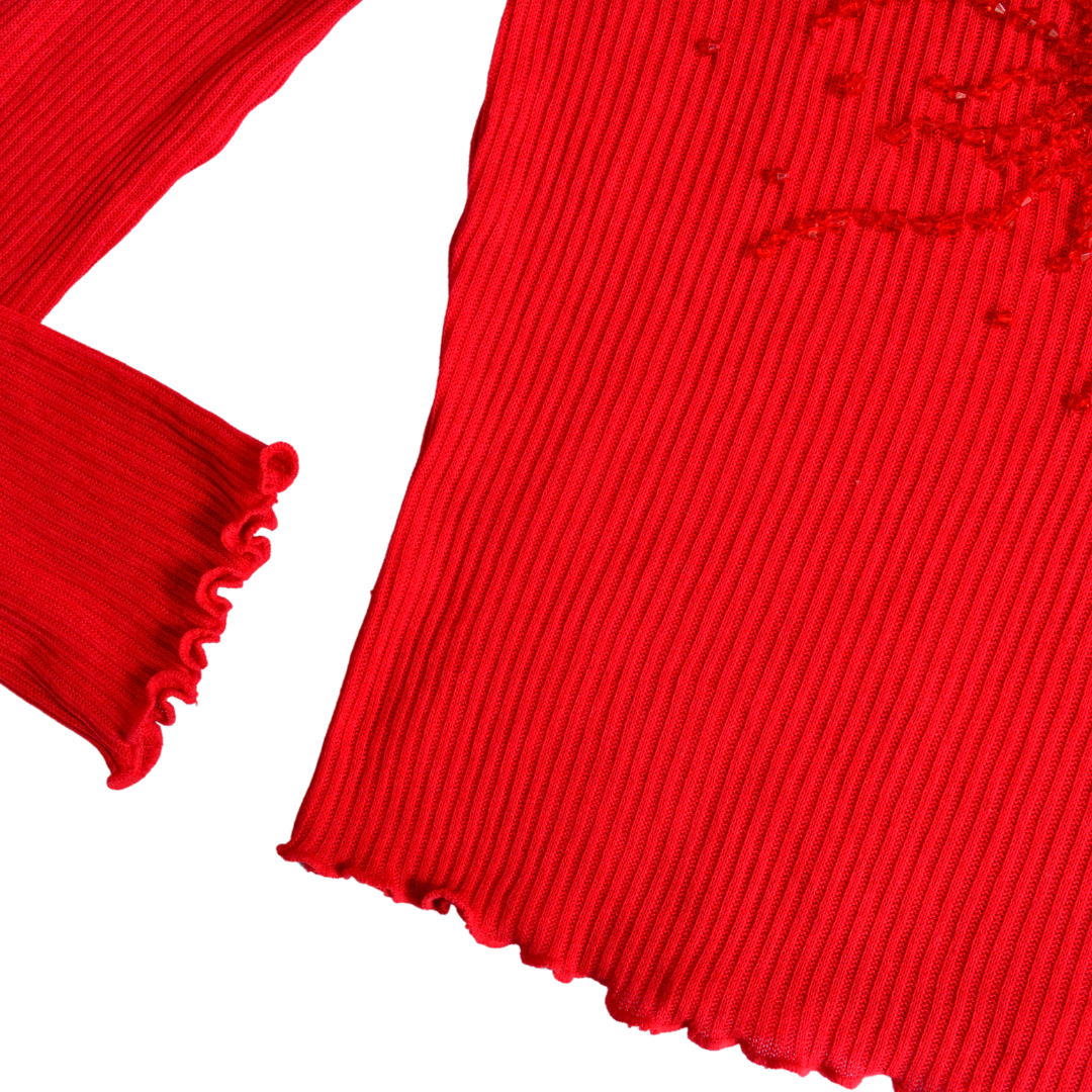 Blusa roja missing heart upclycling