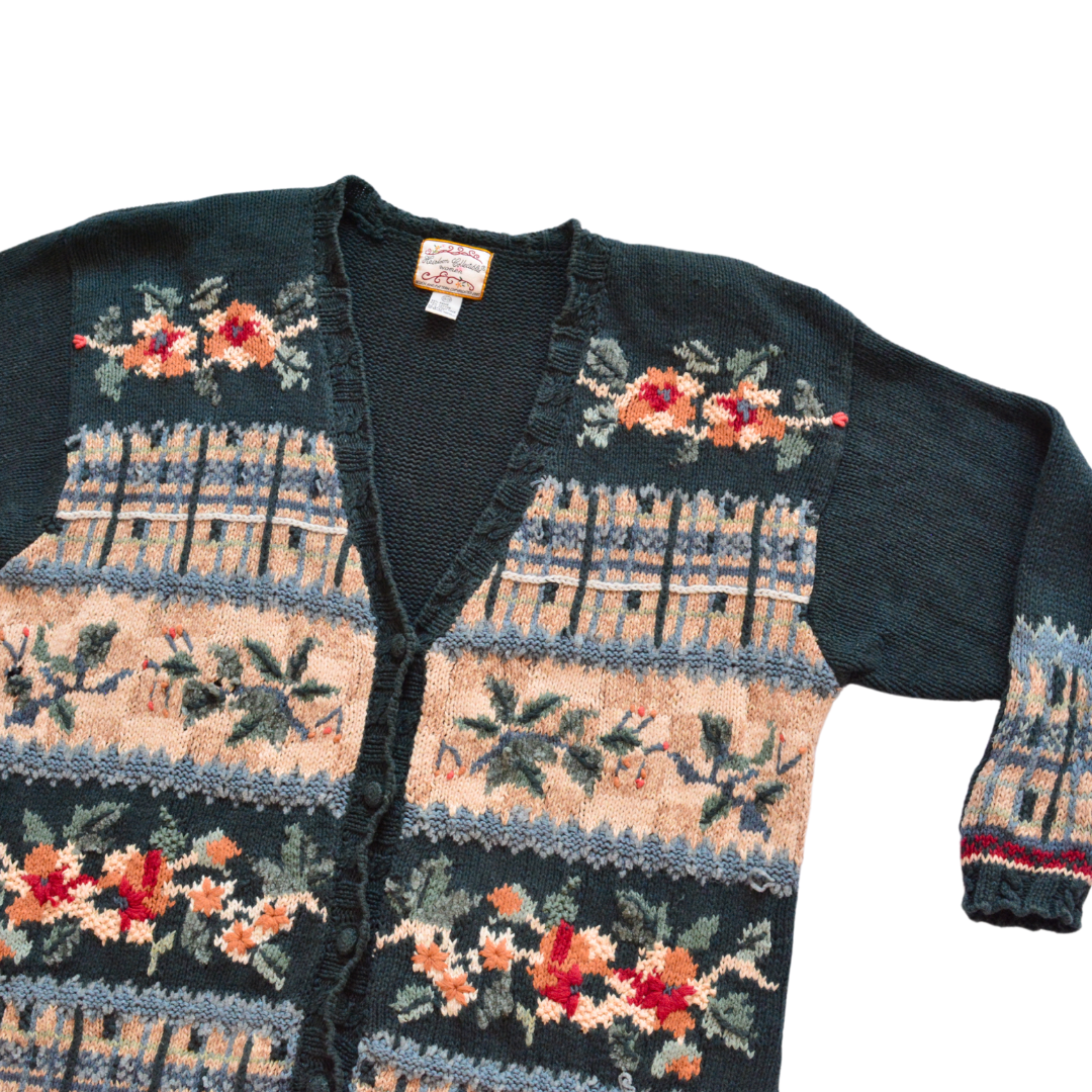 Cardigan 1997 bordado floral