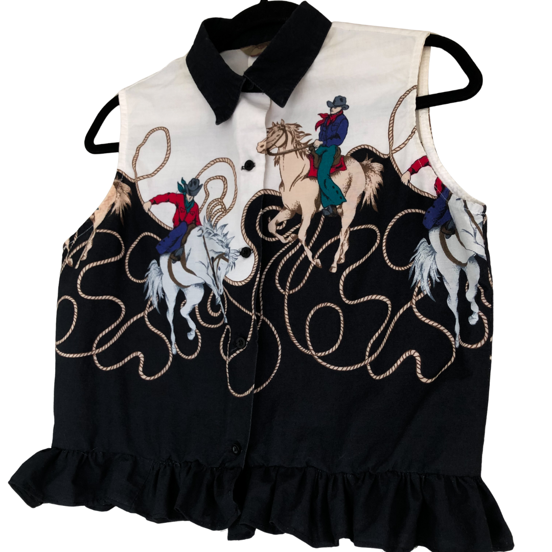 Blusa vintage de caballos upcycling