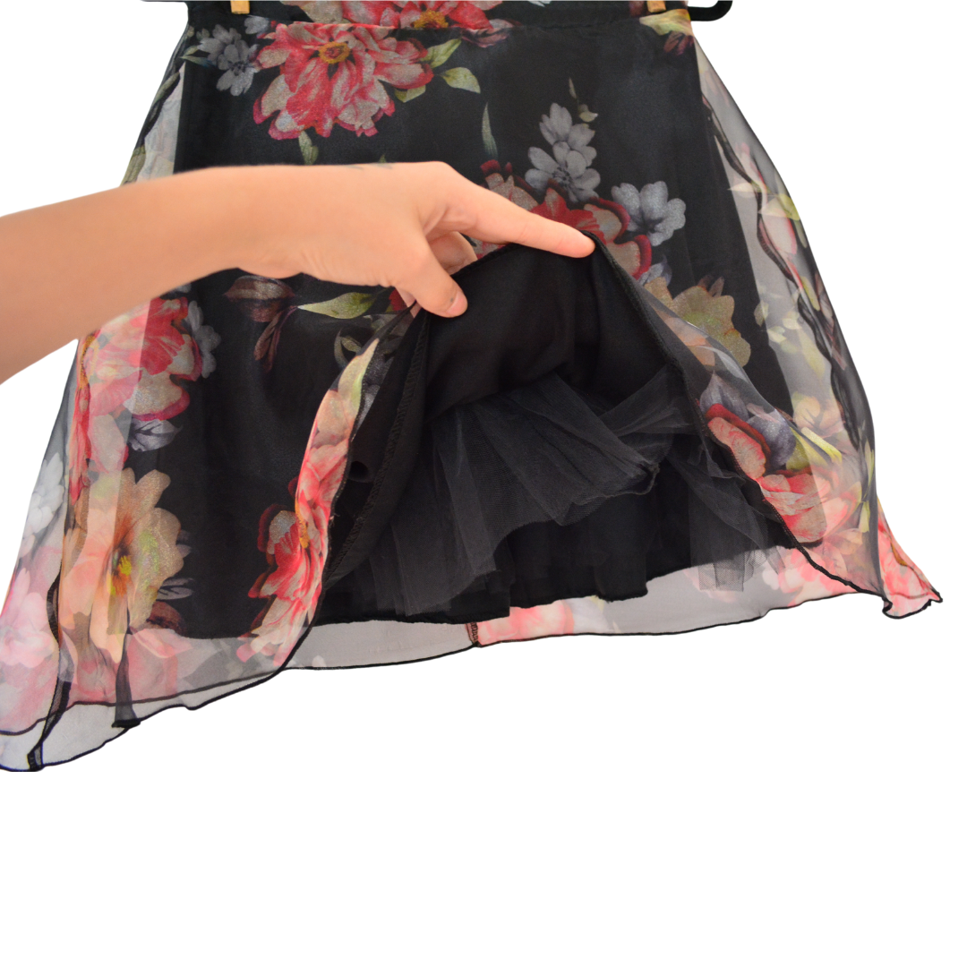 Falda floral de chiffon