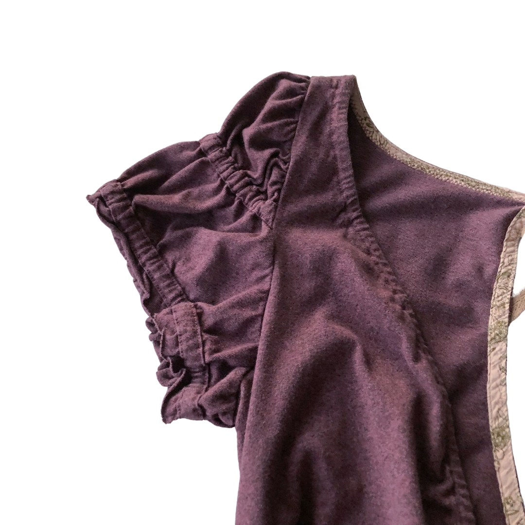 Vestido purpura cierre corset
