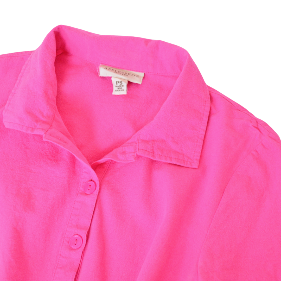 Vestido midi rosa de botones