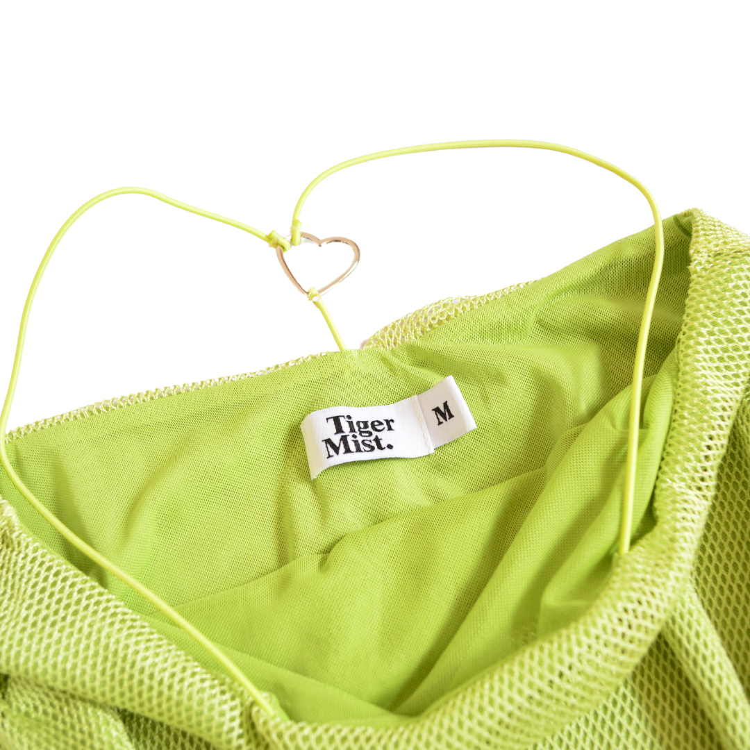 Vestido verde de malla mesh