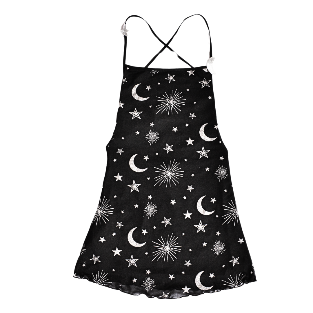 Vestido cosmos de estrellas y lunas