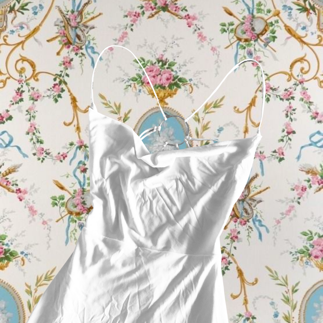 Vestido blanco escote cruzado