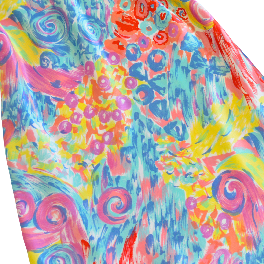 Vestido satinado con pinceladas