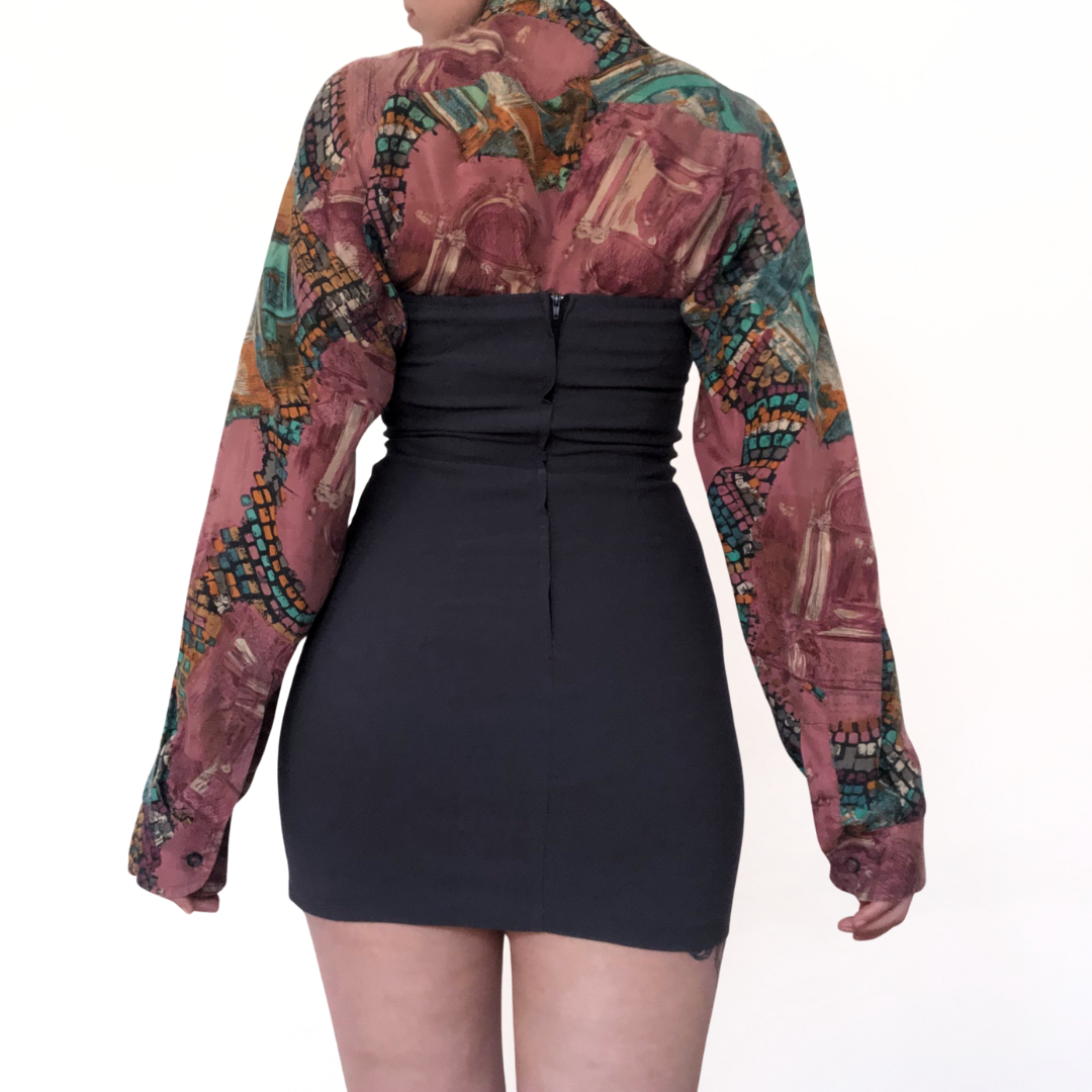 Vestido gris entallado