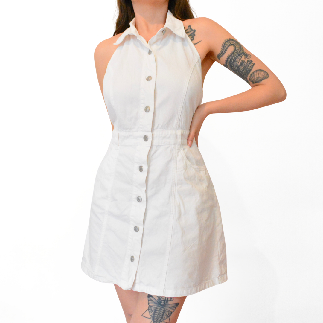 Vestido denim blanco