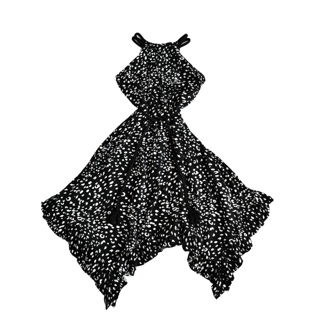 Vestido negro polka dots