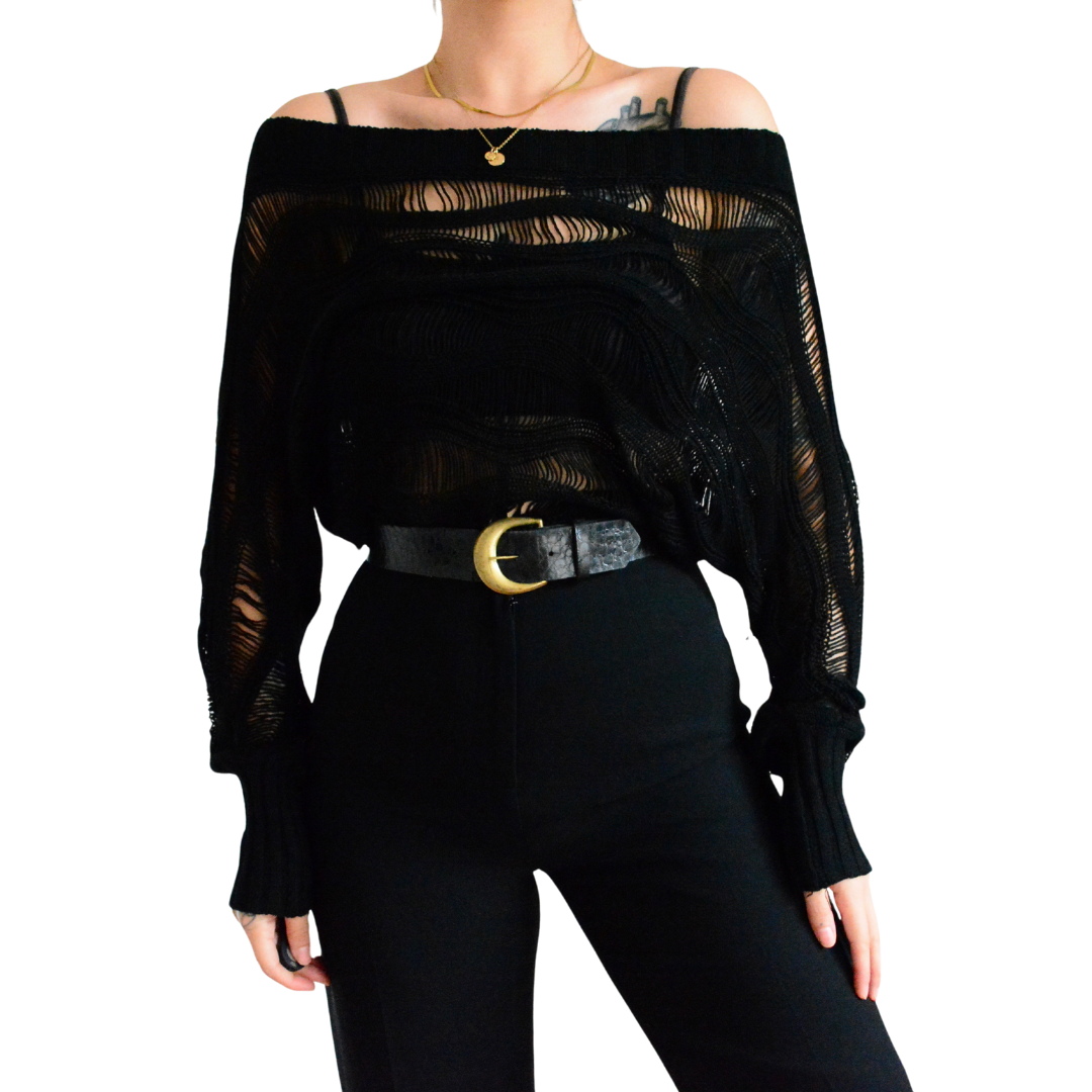 Suéter negro Guess off shoulder