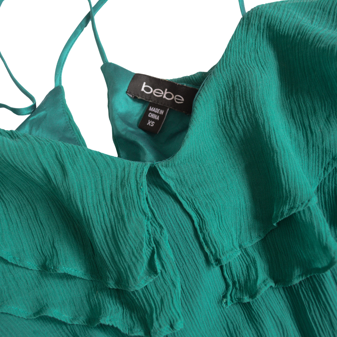 Vestido de seda verde