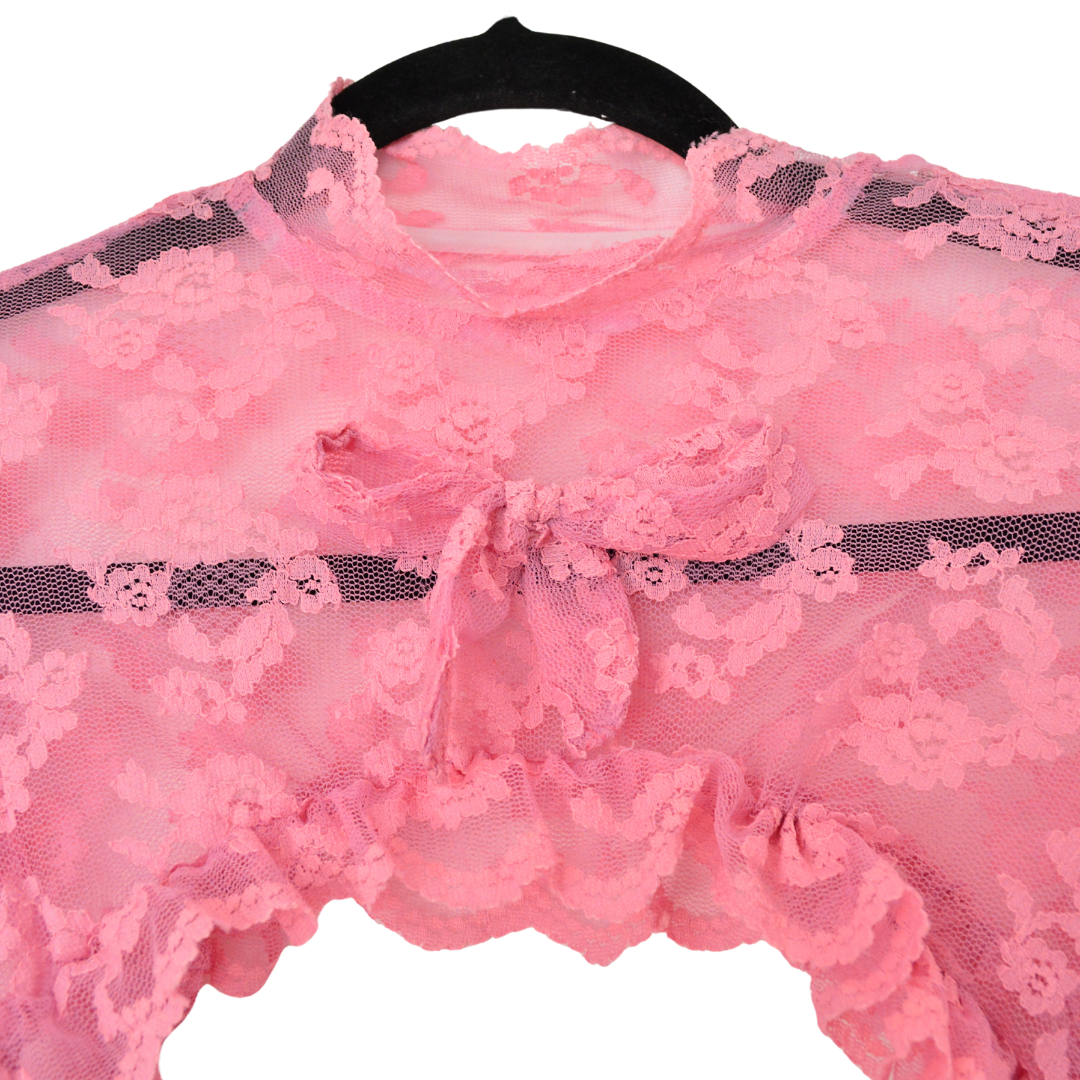 Mangas de encaje rosa