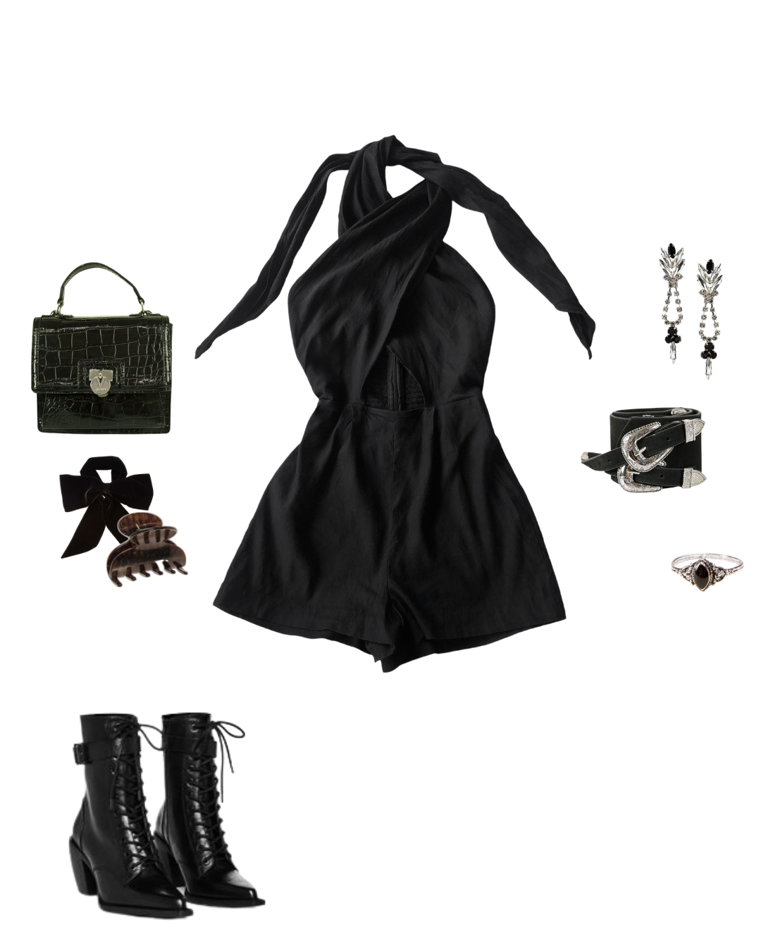 Jumpsuit negro escotado