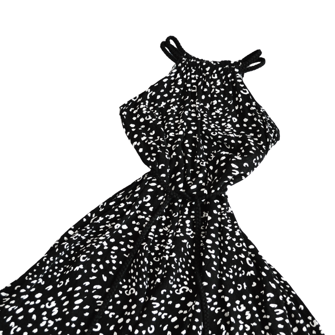 Vestido negro polka dots
