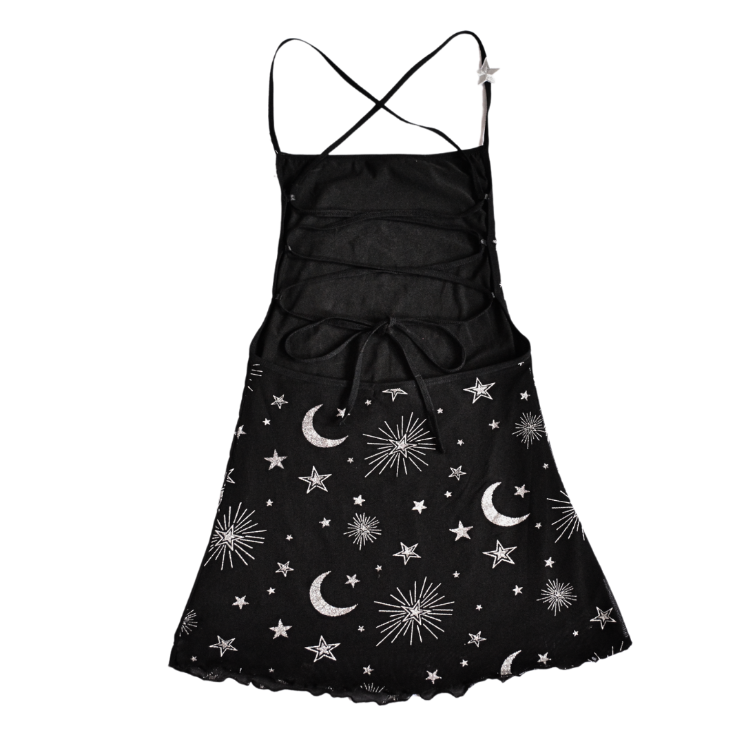 Vestido cosmos de estrellas y lunas