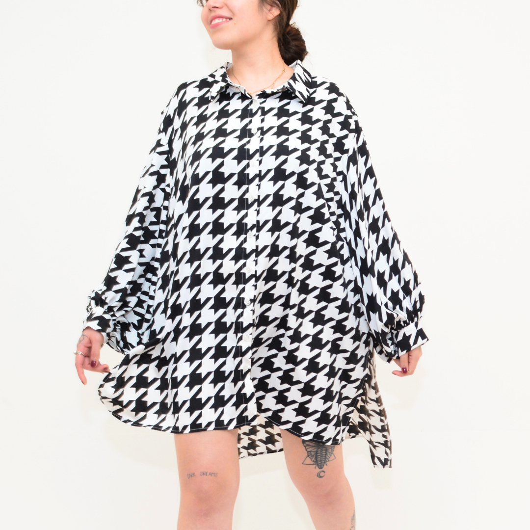 Vestido camisa pata de gallo