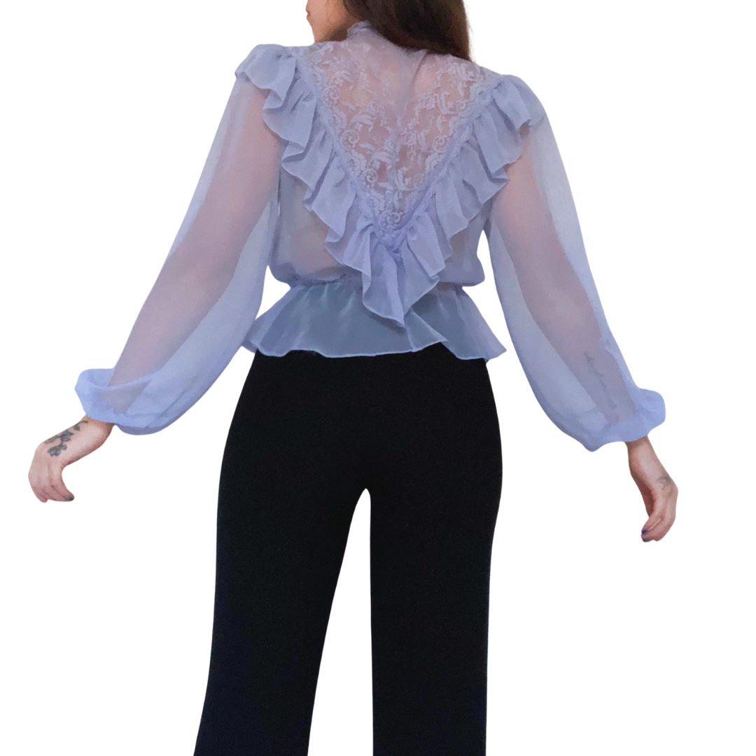 Blusa azul cielo de gasa
