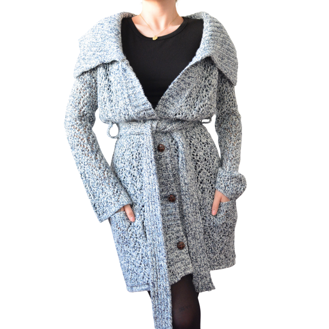 Cárdigan gris knit de lana