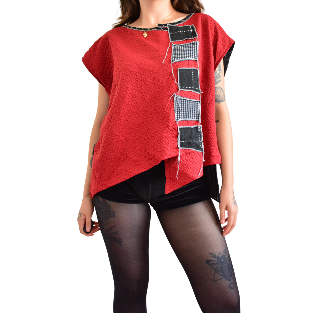 Blusa vintage asimétrica