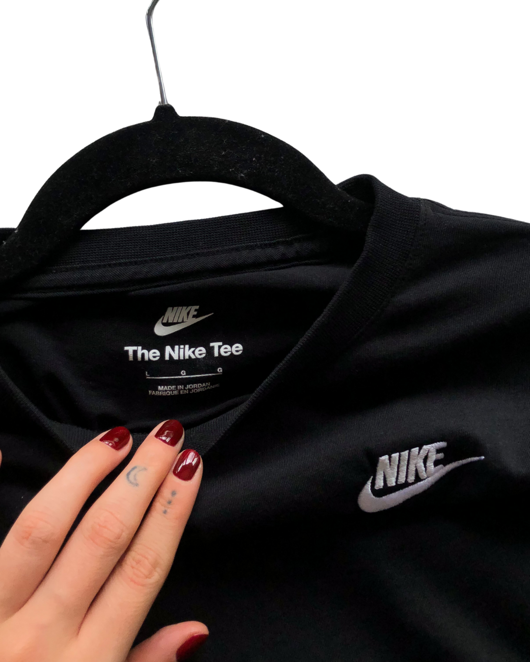 Blusa upcycling Nike tee negra