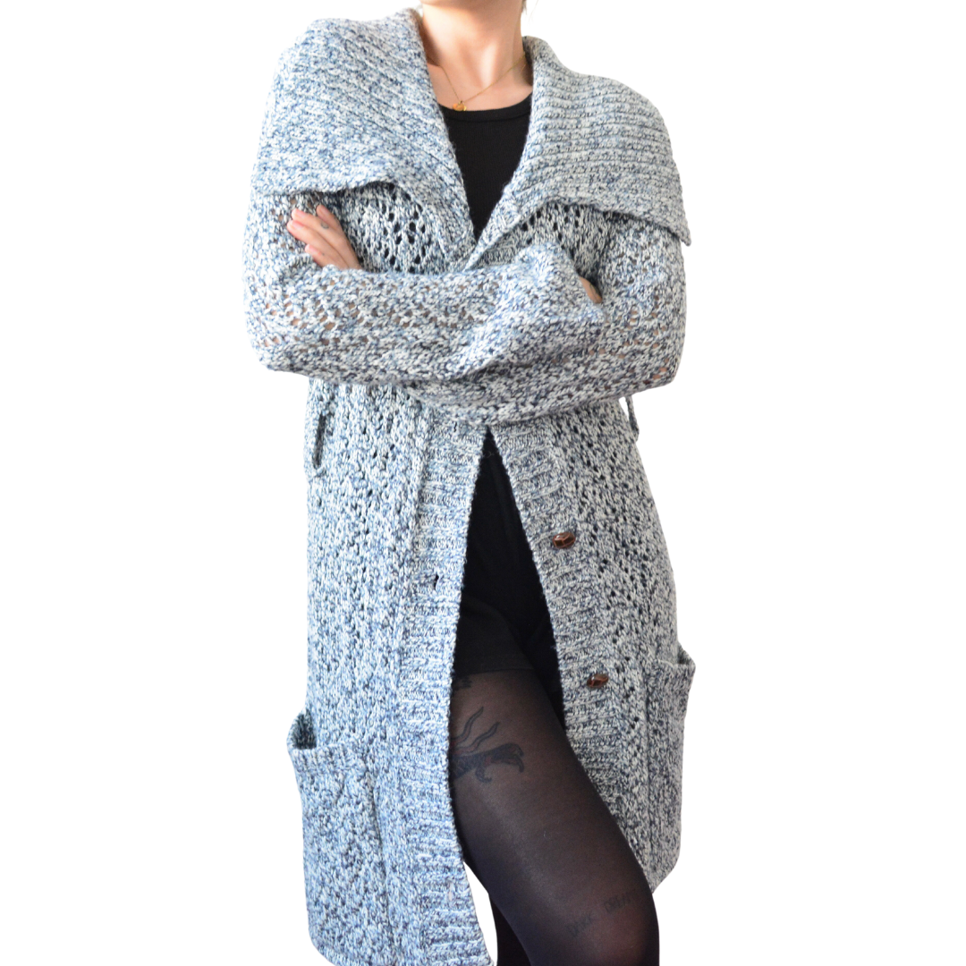 Cárdigan gris knit de lana