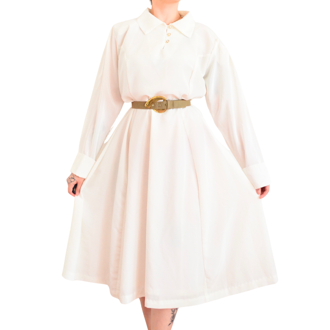Vestido blanco perla vintage