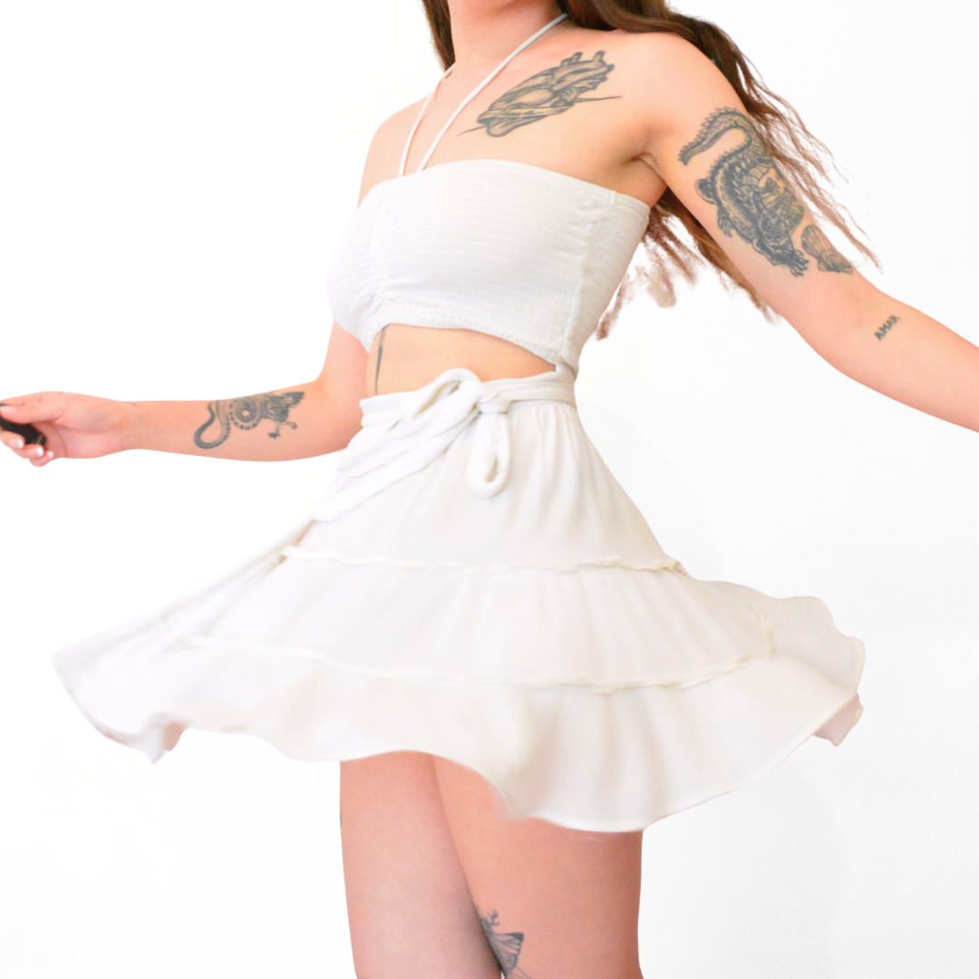 Vestido blanco envolvente