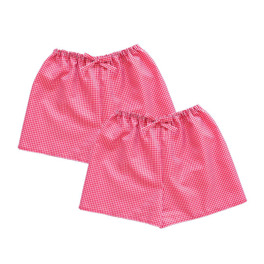 Short rojo de cuadros handmade