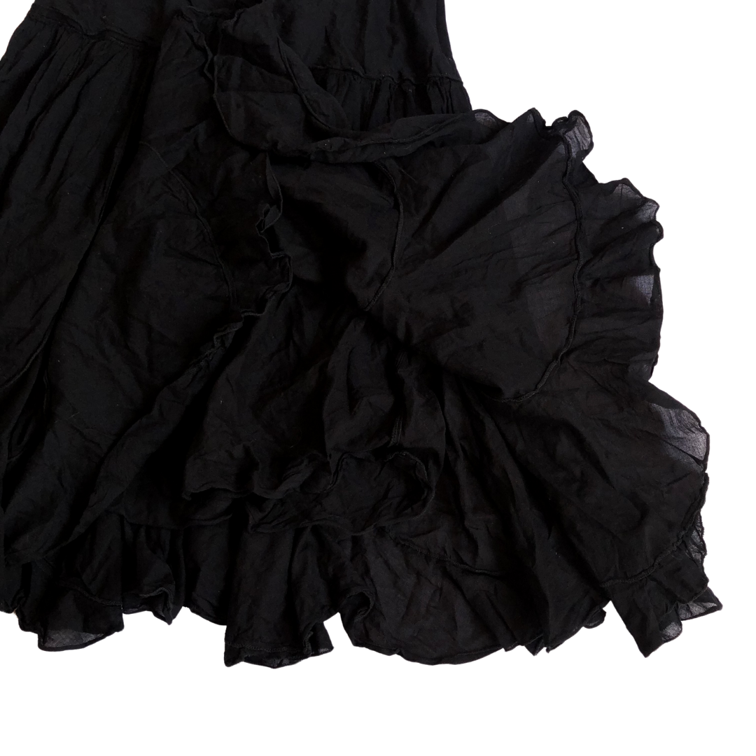 Falda negra con olanes