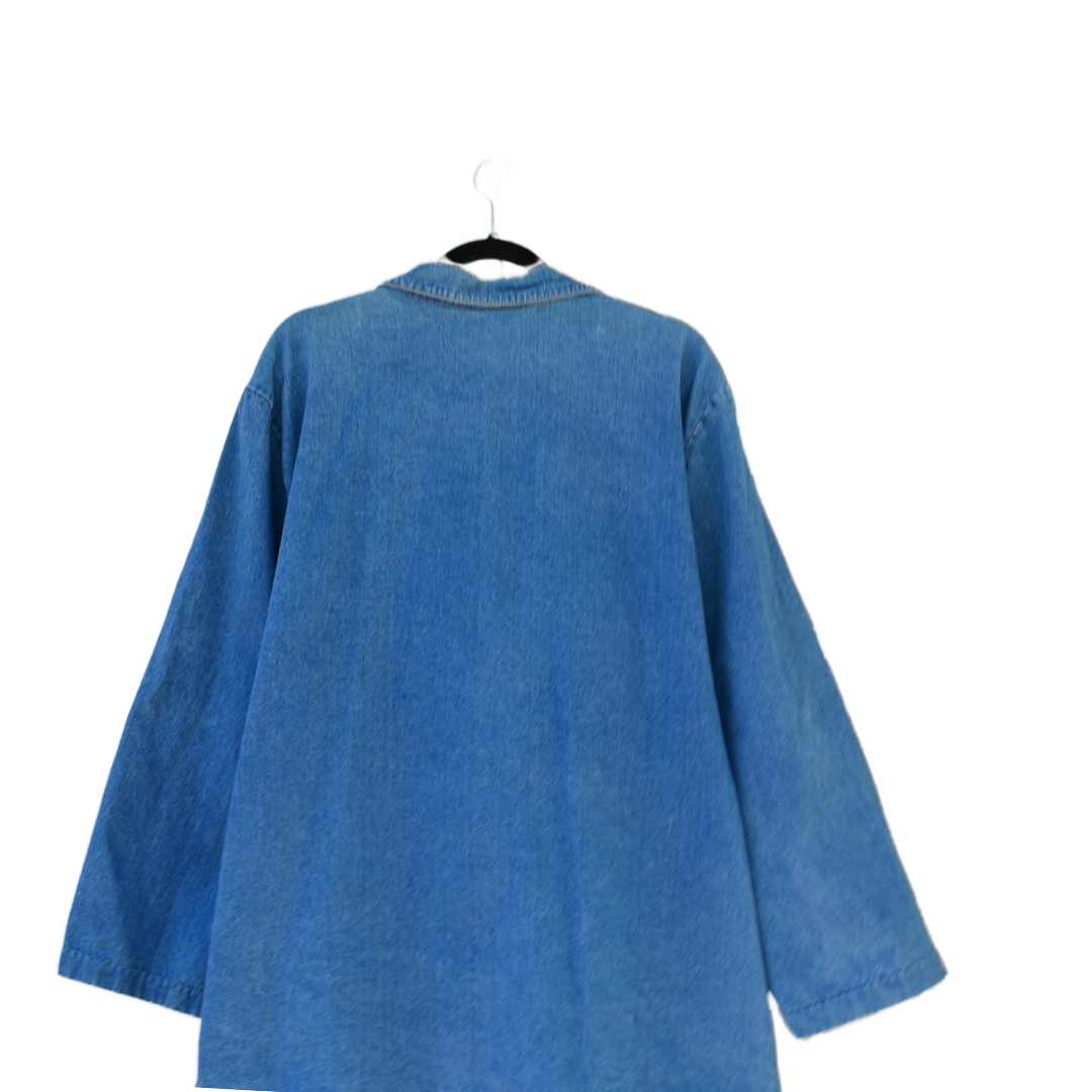 Gabardina vintage denim con pedrería