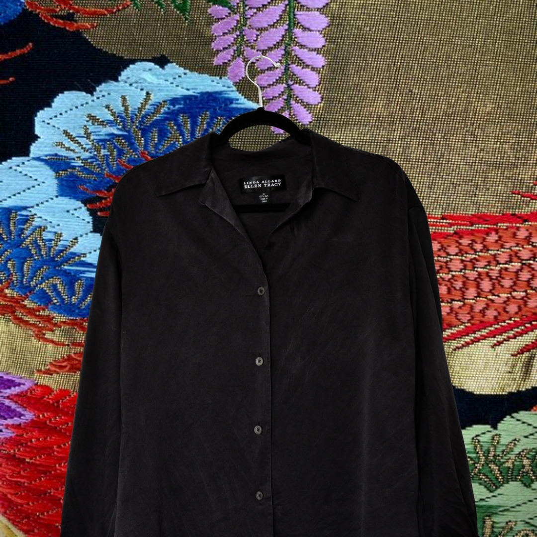Blusa negra seda